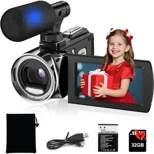 Video Camera Camcorder UHD 4K 48 MP Vlogging Camera Recorder for YouTube  3 Inch IPS Screen 18X Zoom Camcorders Camera with Microphone for ,Teens,Students,Beginners (Black)