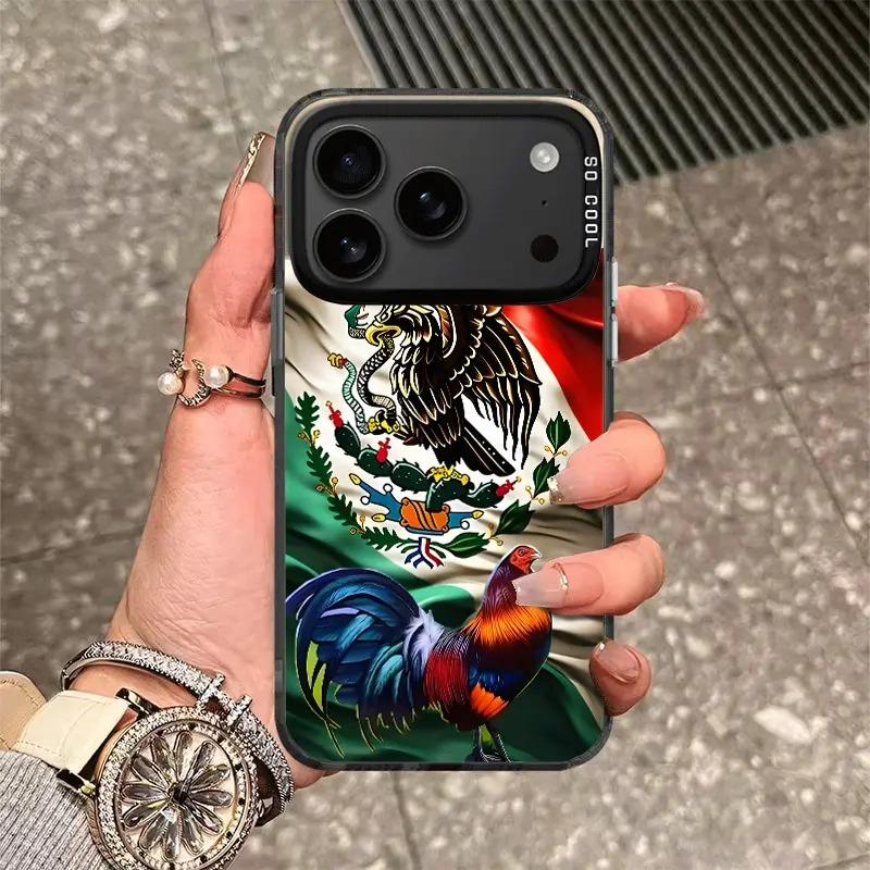 Flag Emblem Rooster Print Phone Case, Durable Protective Case,for iPhone 17/16/15/14/13/12/11 ProMax Plus for Samsung phones,an excellent gift for friend or fans.