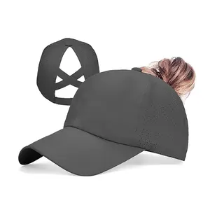 women's quick-drying cap breathable cap baseball cap rear strap cross ponytail cap sports cap