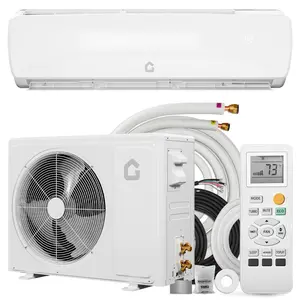 OP-Split Type Air Conditioner Panel SEER 19 Series 18000 BTU 230V R32 Refrigerant Indoor and Outdoor Unit Cooling and Heating，White