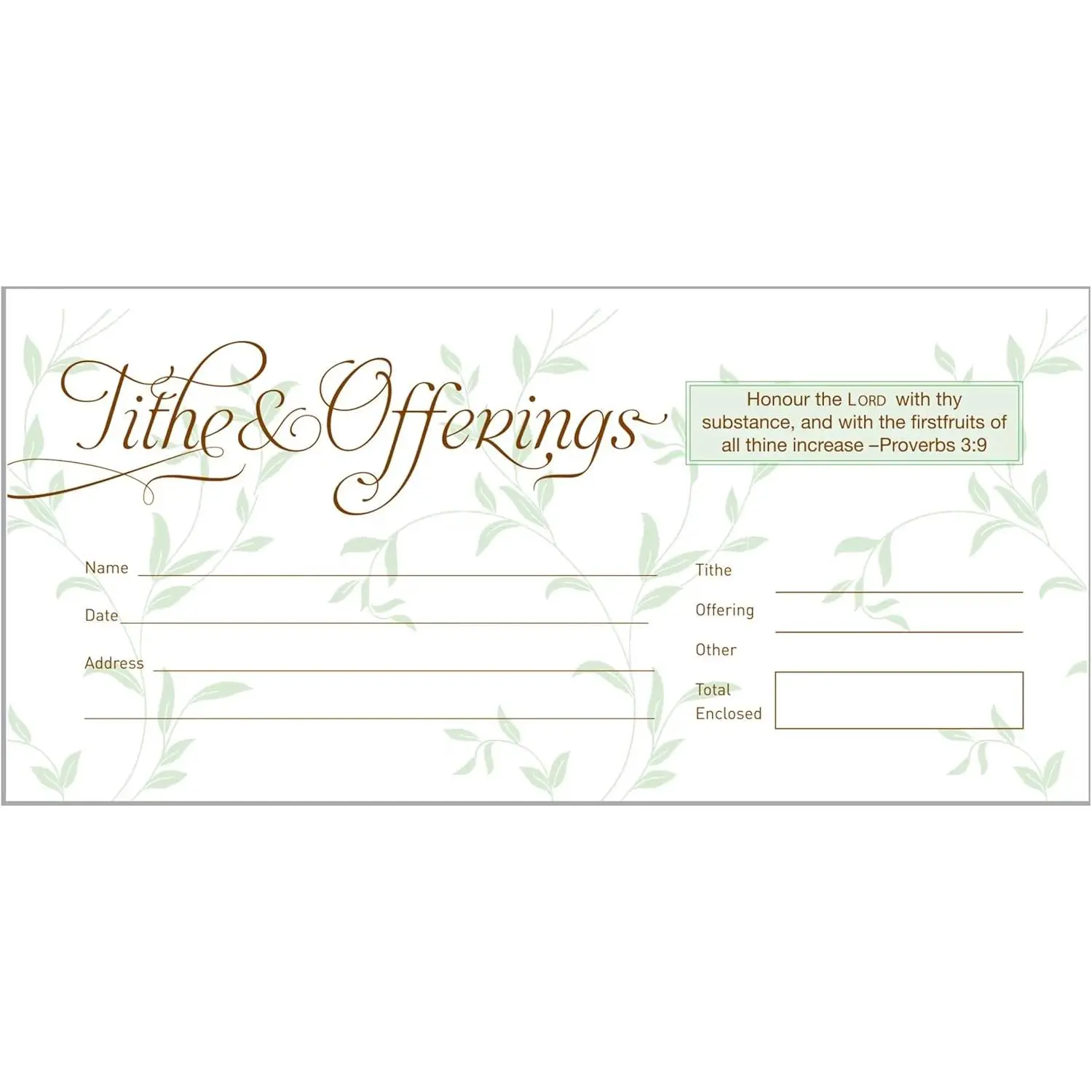 Offering Envelope, Tithes & Offerings, Bill Size, 52 Count