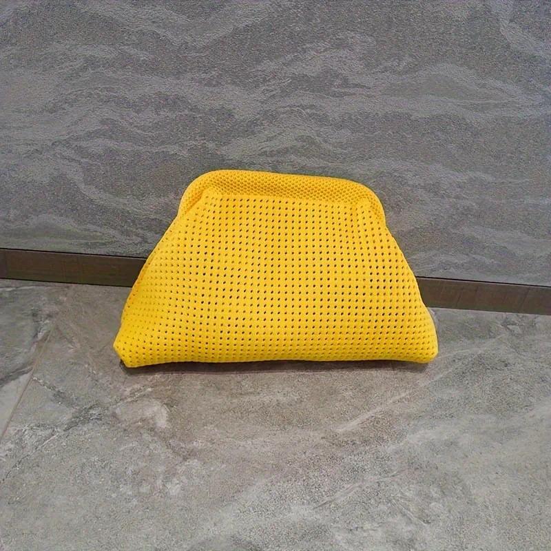 Storage Bag Polyester Summer Beach Clutch Bag Soft Elastic Small Crochet Handbag Breathable Large Capacity Purse Party Сумка