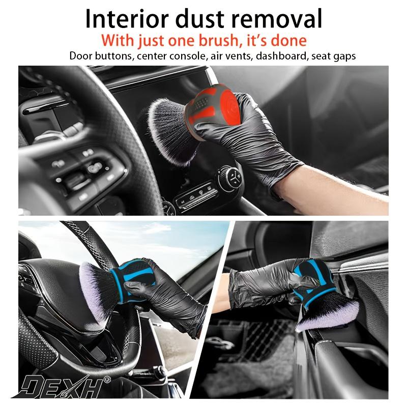 2-Piece Set Car Detail Curve Ball Brush, Suitable for Car Interior, Seats, Tires, Car Air Vent Cleaning Tool, Soft Detail Brush Dust Remover