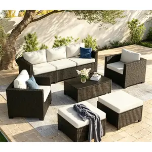 Aoxun 8-Piece Patio Sets - 7-Seat Outdoor Sectional Furniture with Thick Waterproof Cushions, for Backyard Use
