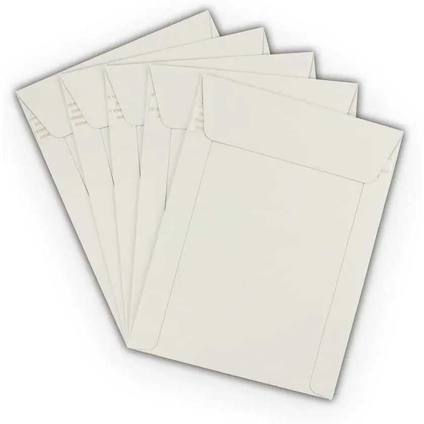 10 EcoSwift 6 x 8 CD/DVD Photo Mailers Stay Flats White Cardboard Self Seal Envelopes 6x8