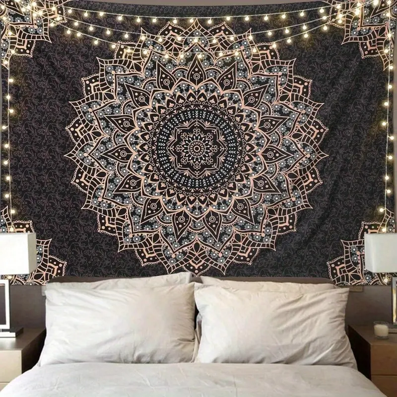 Boho Mandala Floral Moon Backdrop Party Backdrop Birthday Decoration Photo Background Wall Decor Event Decoration Photography Background Hippie Festival Wedding Indoor Outdoor Premium Polyester Fabric