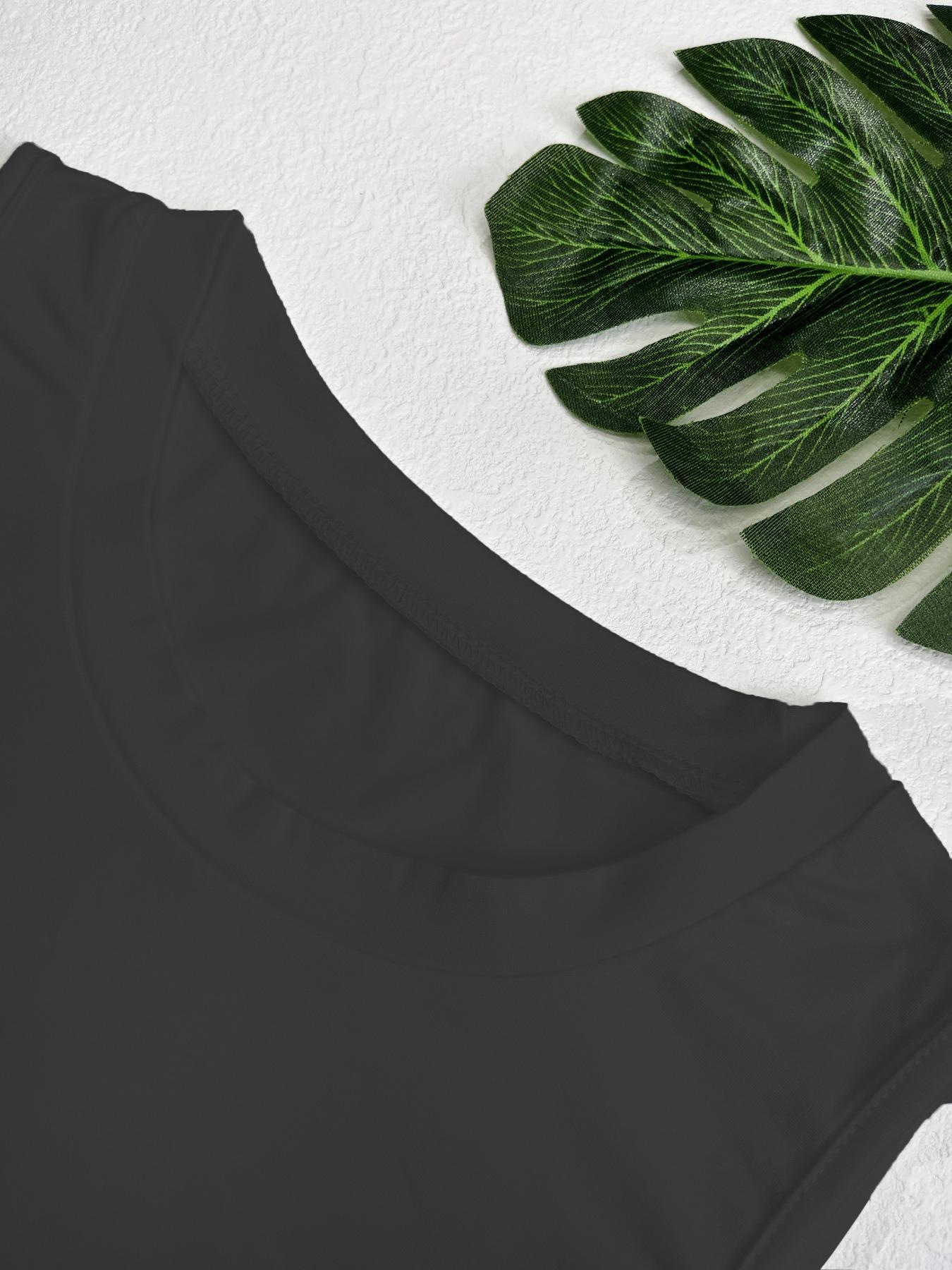 Women's Solid Color Asymmetrical Hem Sports Tank Top, Casual Curved Hem Sleeveless Round Neck Sports Top for Yoga Gym Workout Running, Ladies Sportswear for All Seasons