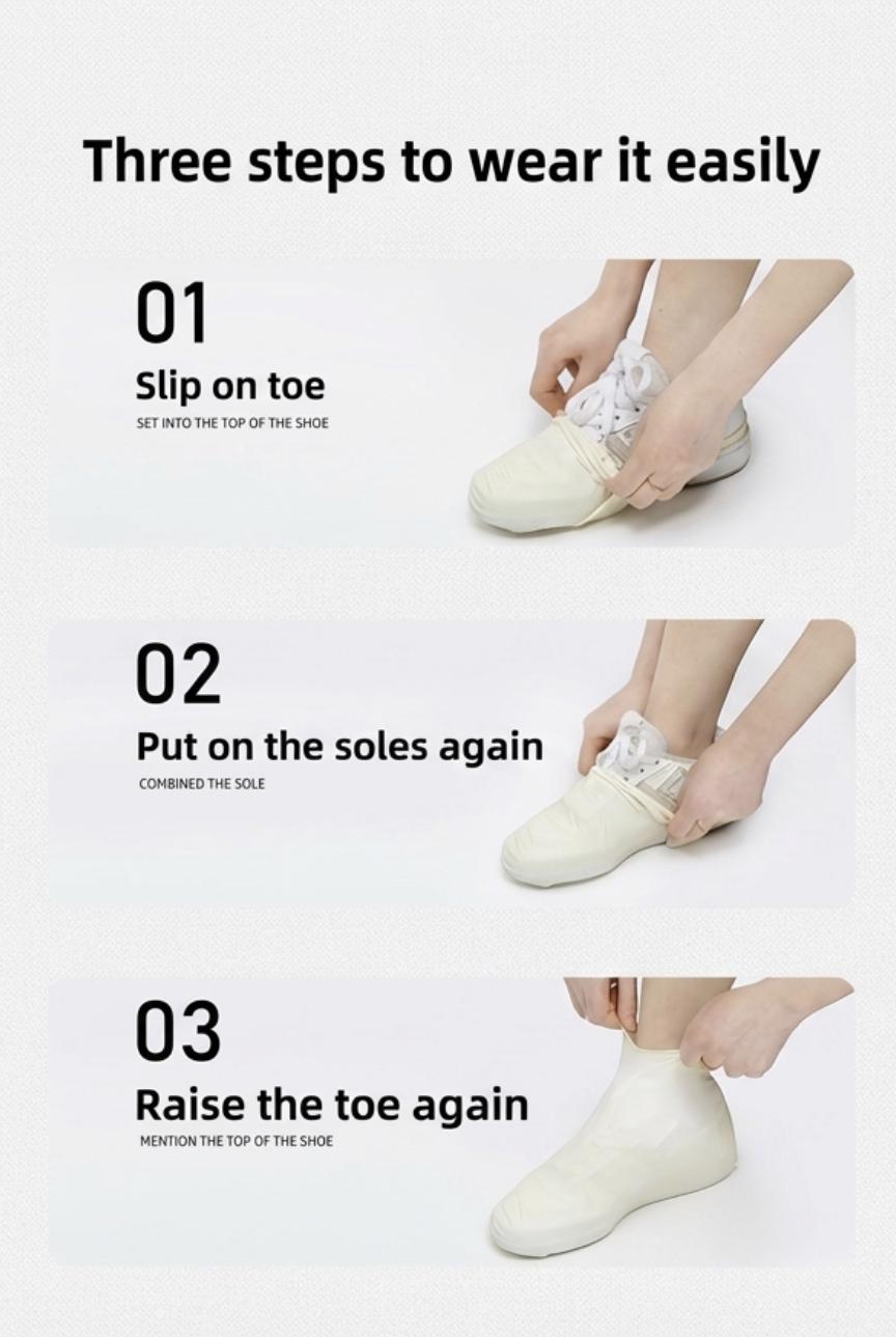 5-Pack Family Waterproof Silicone Shoe Covers, Reusable Non-Slip Overshoes for Rain, Outdoor, Hiking & Daily Commute, Durable Elastic Boot Protectors for Men & Women