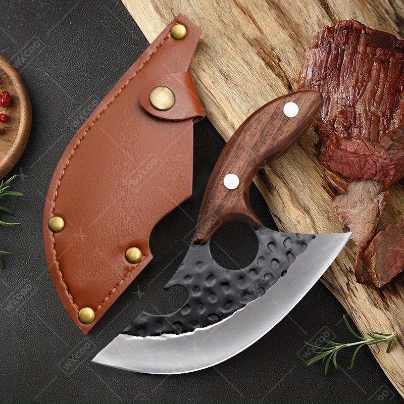 Killing Fish Knife Hand Forged Boning Knife Multi-purpose Cheese Knife Mongolian Handhandle Meat Knife Camping Barbecue Portable Partition Knife Cutting Meat, Vegetables and Paring Knife
