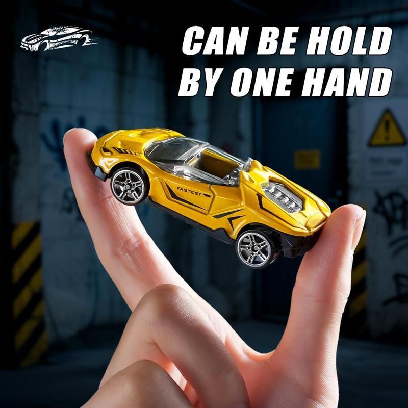 1:64 Scale Die-Cast Metal Toy Cars 12-Pack Vehicles Set, Includes Pickup, Racing Cars, Sports Cars for Display or Play, Great Gift for Kids Age 3 Years and Up (12 Pack)