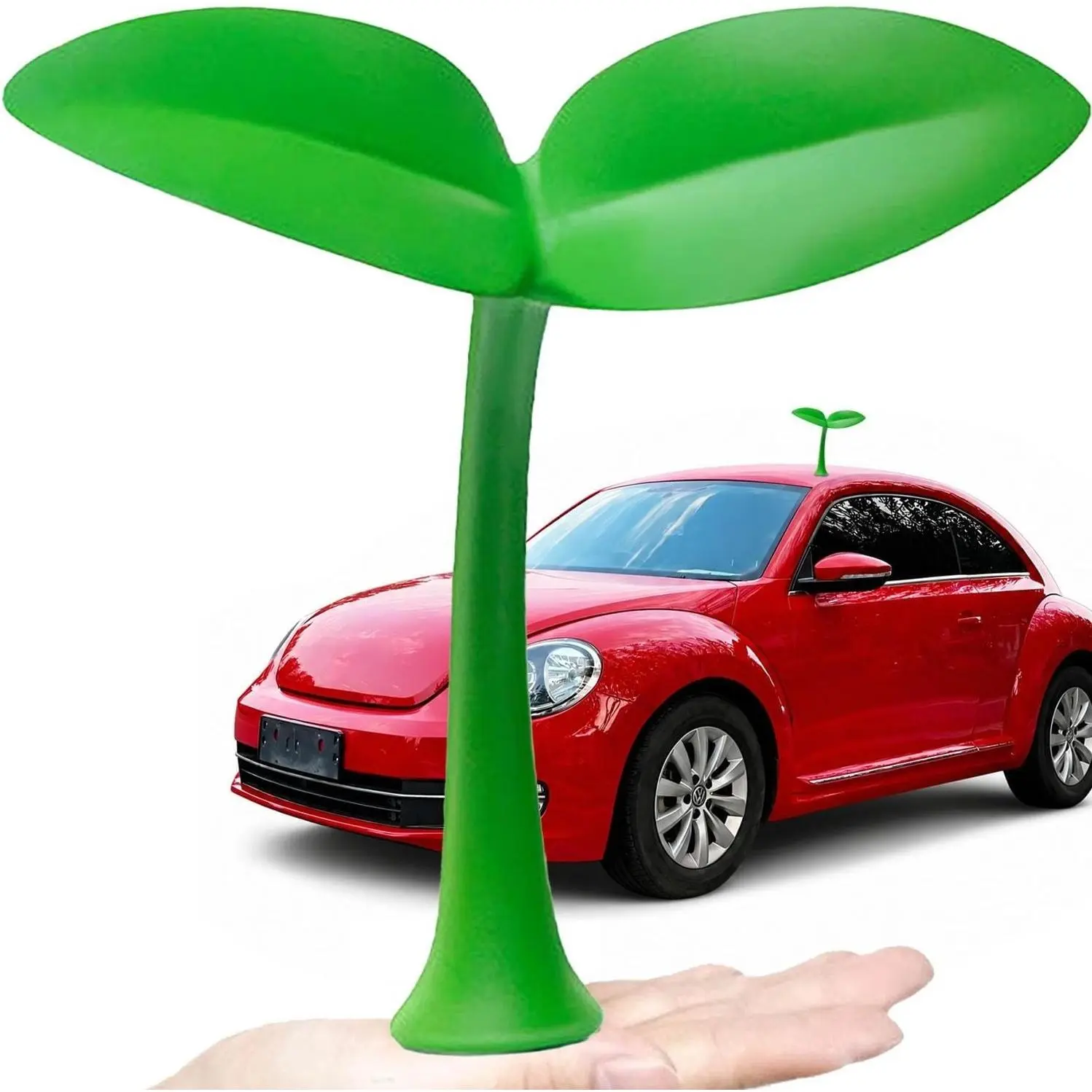 Fun Green Bean Sprout Car Roof Decoration, Exterior Grass Stickers Decals for Hood and Trunk LidGift