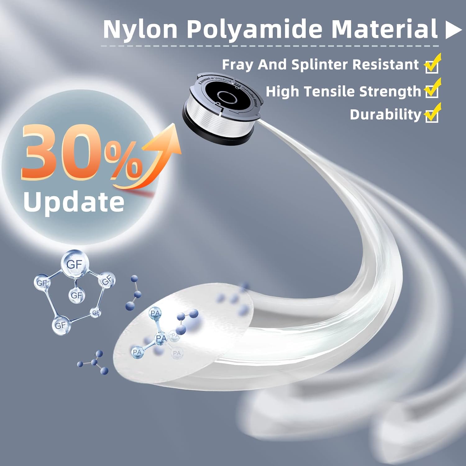 10 Pack Weed Eater String Compatible with , AF-100 0.065" Weed Wacker String Refill 240ft Automatic Feed String Trimmer Replacement Spool Line for Black&Decker(8 Spool+2 Cap+2 Spring)