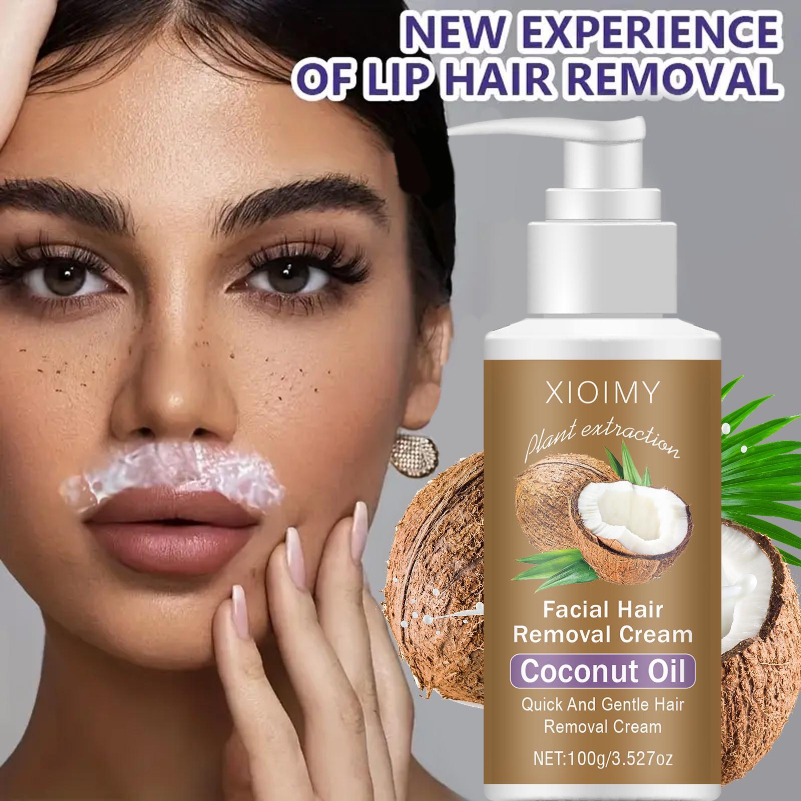 100g Coconut Depilatory Wax, Pain-Free, Gentle, No-Irritation Formula, Quick Hair Removal in 5 Minutes, Suitable for Lips, Armpits, Legs, Arms & Bikini Area