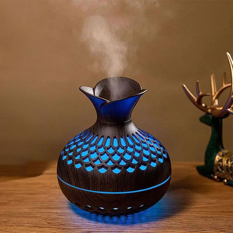 Wooden Vase Design Silent Colorful Light Air Humidifier, 1 Count Usb Powered Multipurpose Night Light Humidifier, Aromatherapy Machine for Home Office Bedroom, Aromatherapy Function Desktop Humidifier, Humidifier Atmosphere Light, Essential Diffuser Wooden Vase Design Silent Colorful Light Air Humidifier, 1 Count Usb Powered Multipurpose Night Light Humidifier, Aromatherapy Machine for Home Office Bedroom, Aromatherapy Function Desktop Humidifier, Humidifier Atmosphere Light, Essential Diffuser