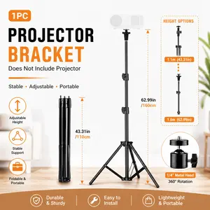 stable,Adjustable Laptop Tripod Stand, Flexible Neck Phone Holder, Aluminum Projector Mount, Ideal for Office, Home, Stage, Studio, Dj Equipment
