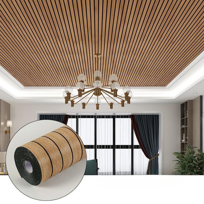 Wood-Grain 3D Foam Self-Adhesive Wall Stickers and Ceiling Tiles, Suitable for Living Room, Bedroom and Kitchen DIY Wall Decor, Self Adhesive Wallpaper