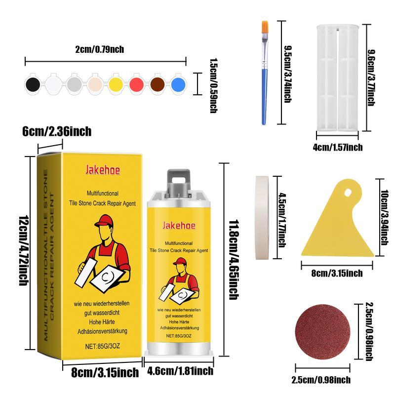 Super Strong Tile Crack Repair Glue - Fills Cracks in Ceramic, Porcelain, Marble, Glazed Surfaces