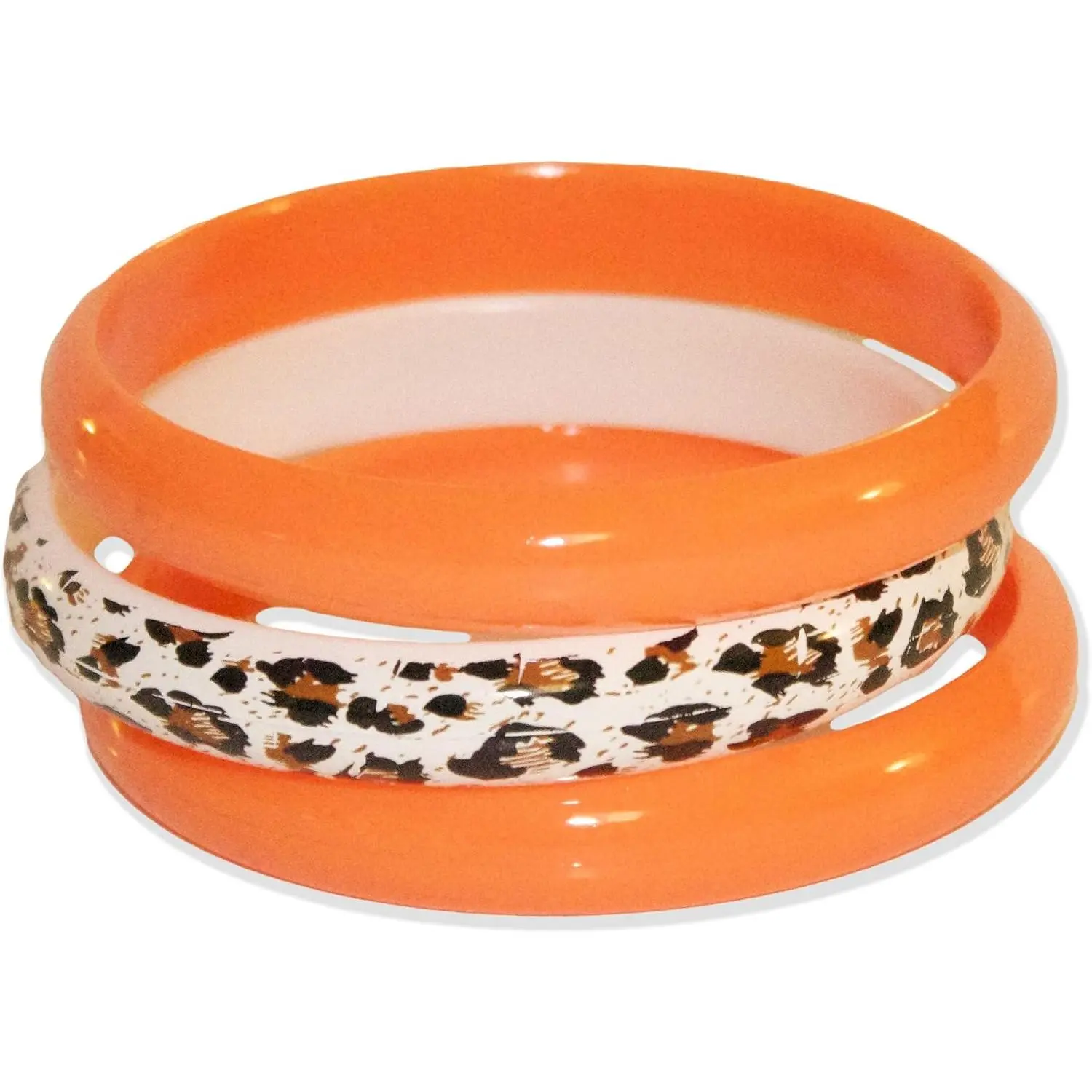 3 Pack Bangles w/ Print 80s Style Bracelets