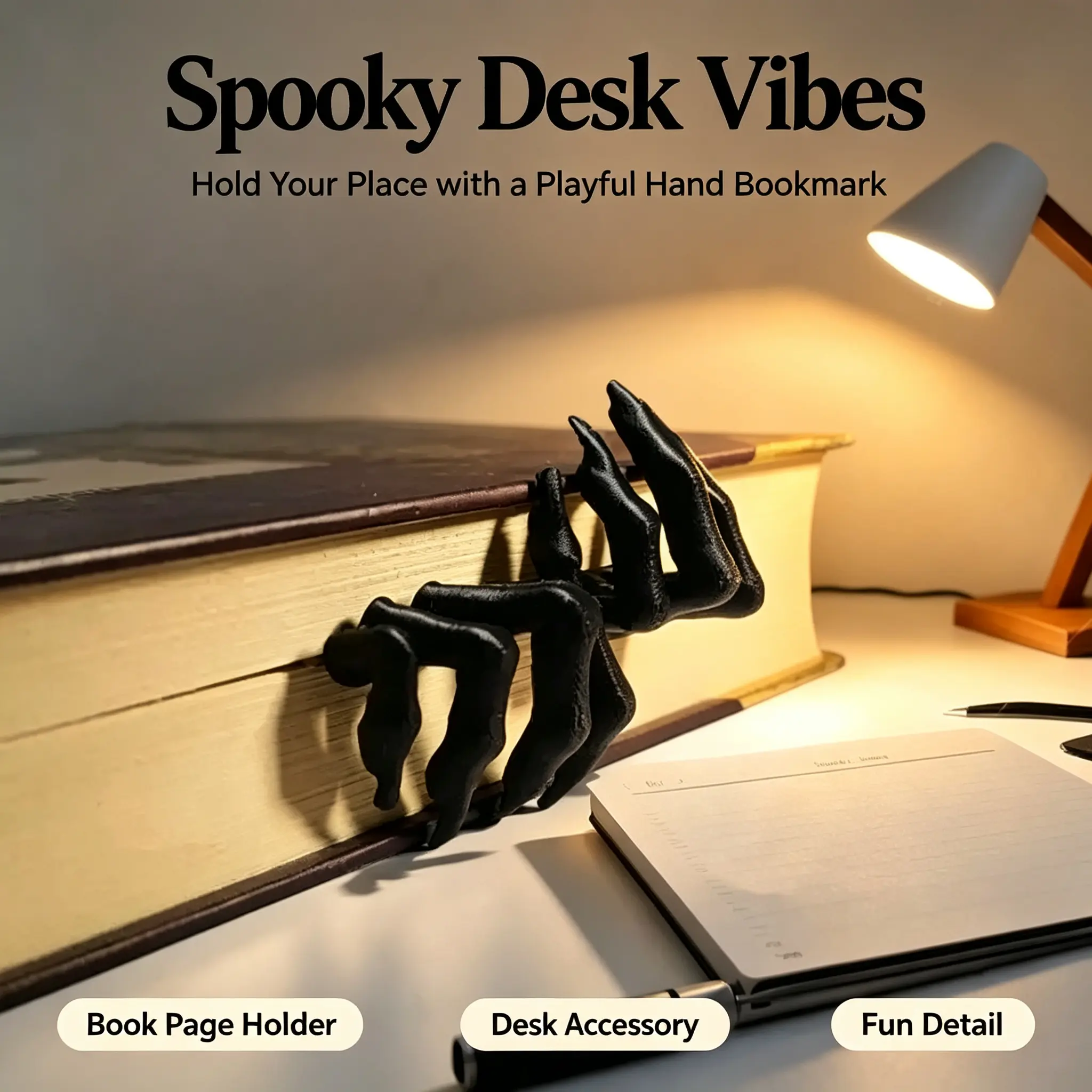 Black Demon Claw Bookmark, Creative Book Accessory With Fun Twist, Unique Page Marker For Quirky Readers, Decorative Reading Tool To Mark Pages And Enrich Reading Time