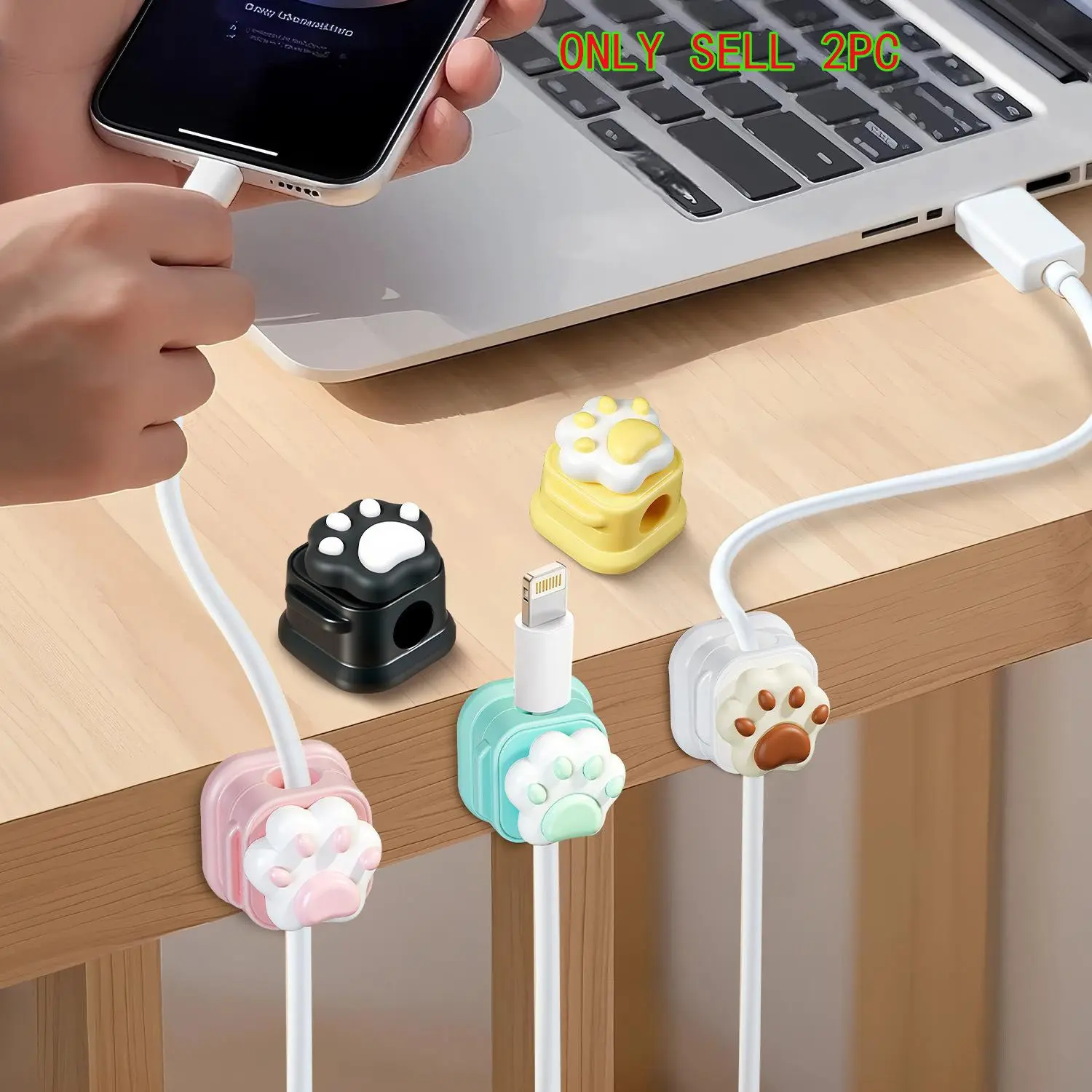Cable Management Stand, 2-Piece Wall-Mounted Cable Organizer, Desktop Cable Clips, Office Desktop Accessories, Home Office Desk Organiser, Office Supplies, office essentials, work accessories, Extension Cord Manager, Cable Management Kit