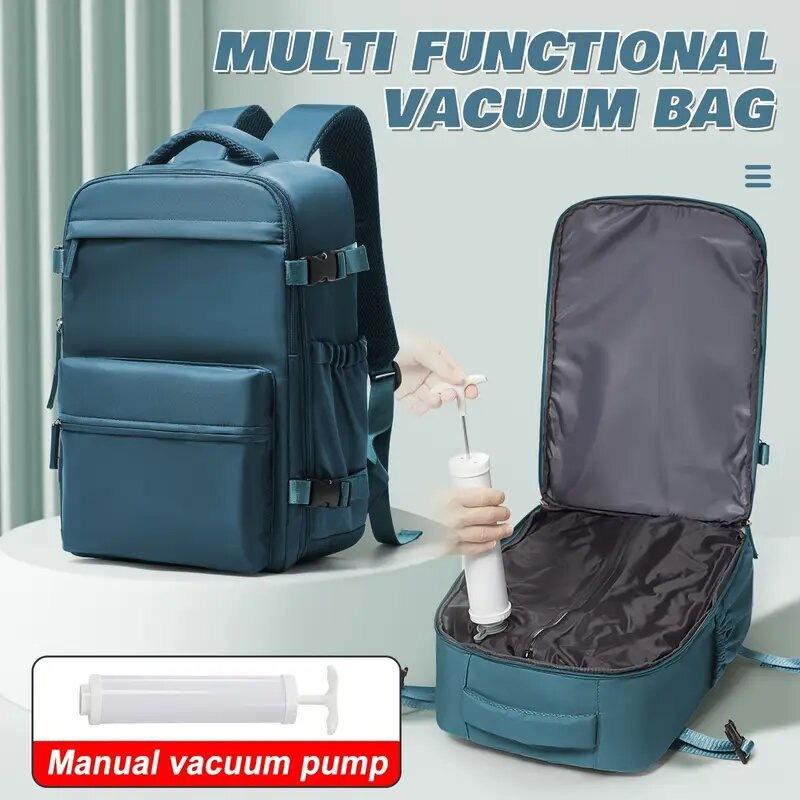 Three-piece vacuum travel bag set, equipped with detachable vacuum bag, electric air pump, large-capacity backpack, detachable design, multi-layer pockets, casual style, Space Saving Bag, Travel Organizer Bag