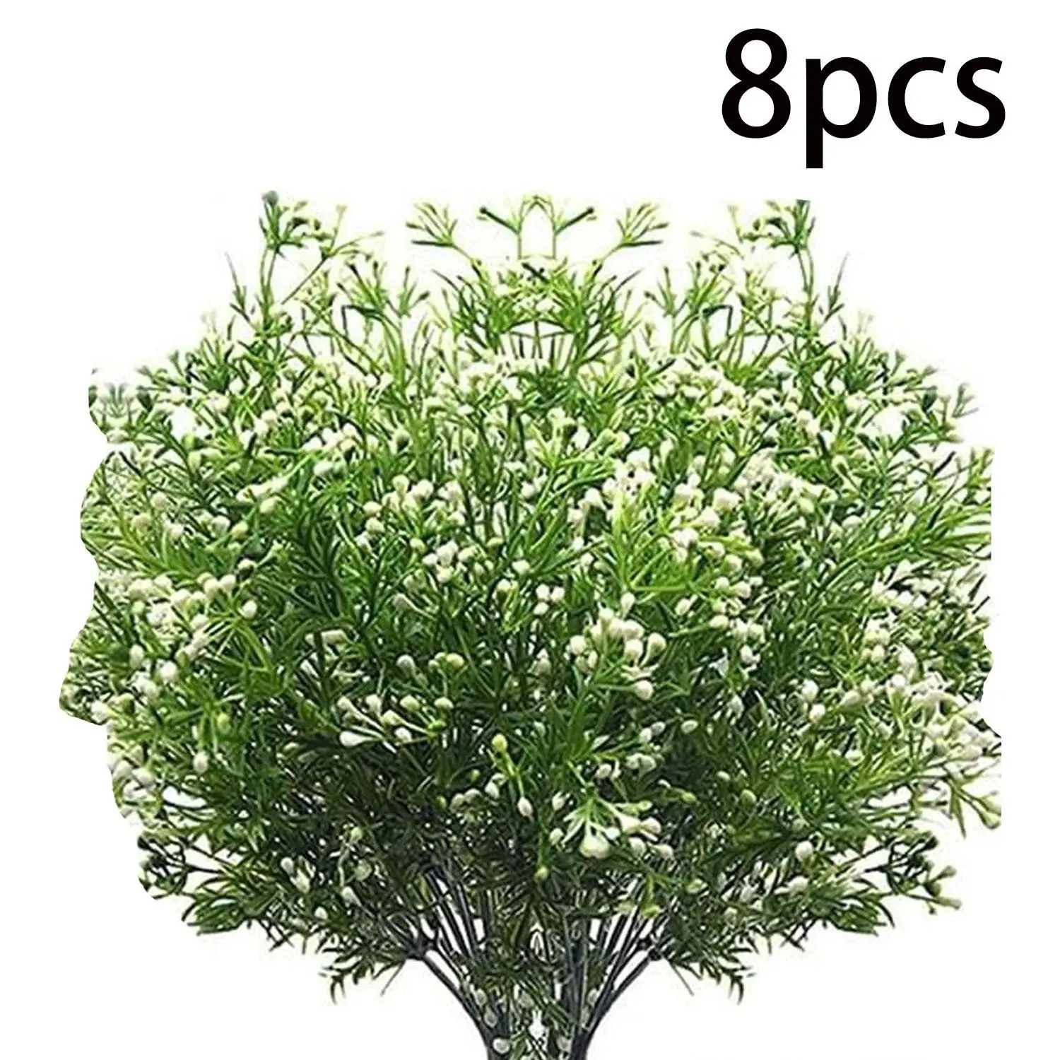 8 Outdoor Plastic Artificial Flowers, UV Resistant Hanging Pots, Garden Patio Window Decor, Rustic Wedding Home Decoration