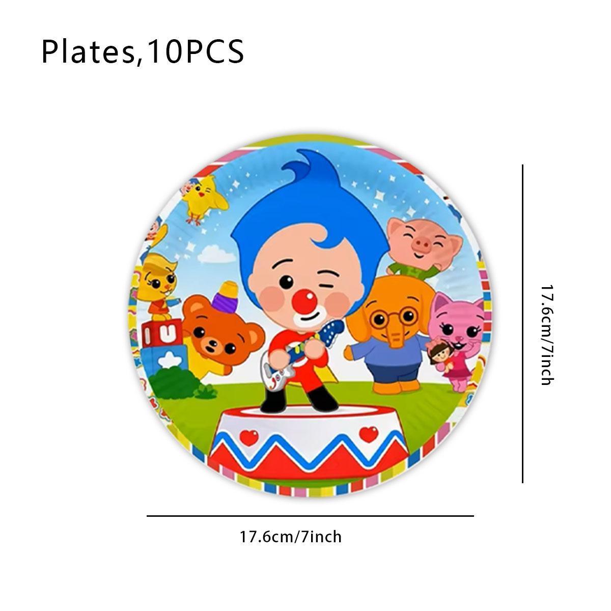 Plim Clown Party Decorations Theme Party Tableware Plate Cup Napkin Tablecloth Baby Shower Boys Kids Birthday Party Supplies