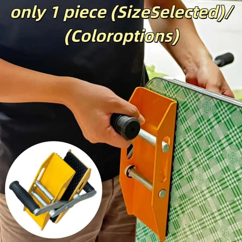 Double Handle Stone Slab Lifter Clamp, Heavy Duty 350kg Load Capacity, Anti-Slip Rubber Cushioned, Marble Granite Quartz Glass Transport Tool