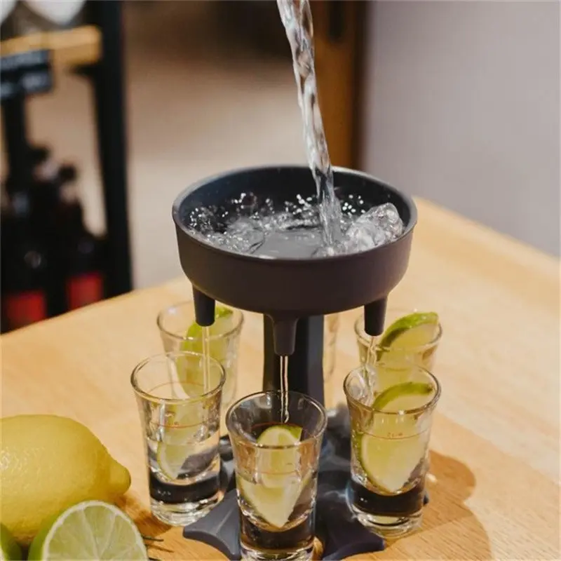 Manual Push Type Beverage Dispenser with Stable Stand, Tool-Free No Assembly Drink Server, Reusable Washable Wine Beer Pour Dispenser for Bar, Wedding, Home Party and Banquet Use