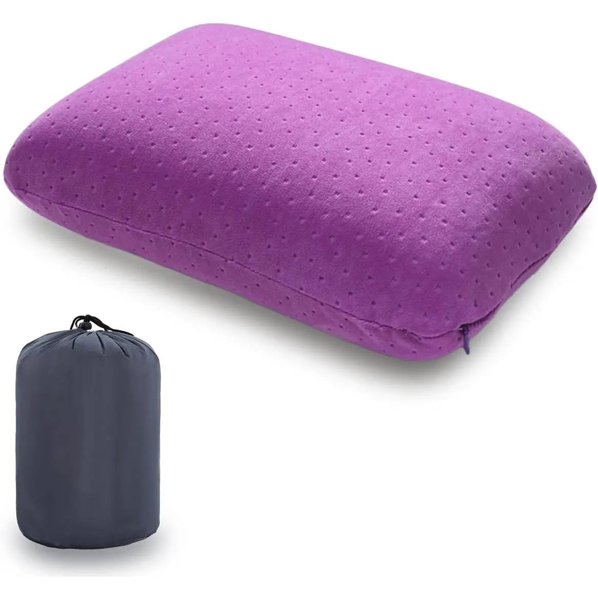 Travel Pillow Small Camping Pillow Memory  Bed  Soft  Pillow Lightweight Easy to Carry Removable Pillow Cover for Travel,Sleeping,Nap and ,,, Support Pillow ()
