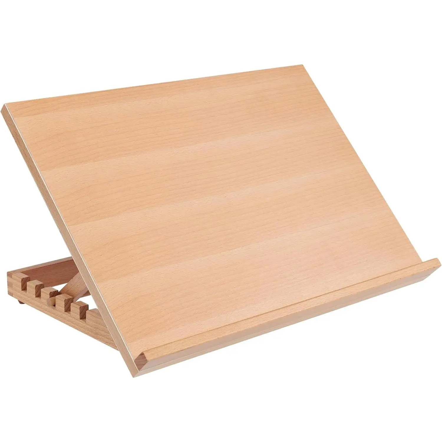 12x16 Adjustable Portable Drawing Board Stand Easel, 5 Positions, Natural Beechwood Finish