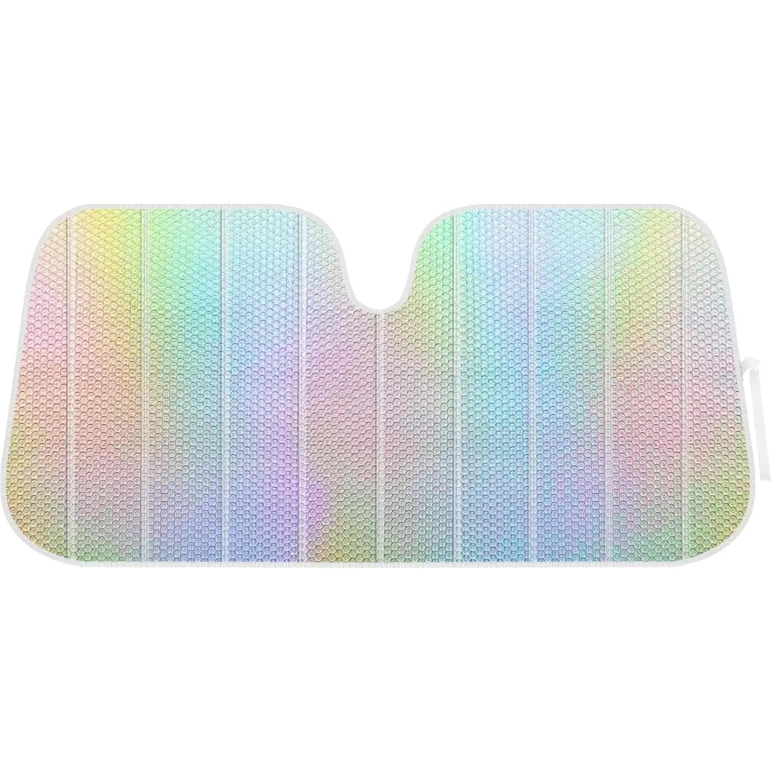 Iridescent , Hologram Foil, Chameleon Front Windshield Sun Shade, Double Bubble Accordion Folding Auto Sunshade for   SUV 58 x 27 Inch