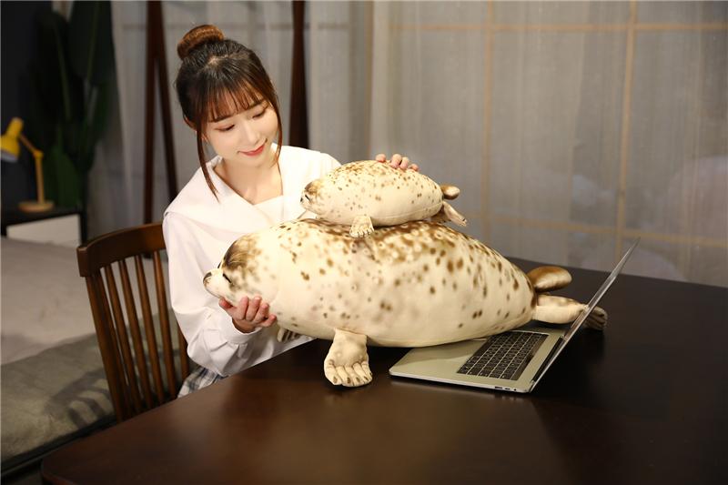 120CM Giant Lovely Sea Lion Plush Toys Kawaii Sea World Animal Seal Throw Pillow Stuffed Sleeping Pillow Doll Kids Birthday Gift