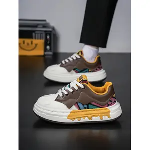 Men's shoes 2026 four seasons new cloth breathable big toe shoes thick-soled increased non-slip leisure sports daddy trendy shoes