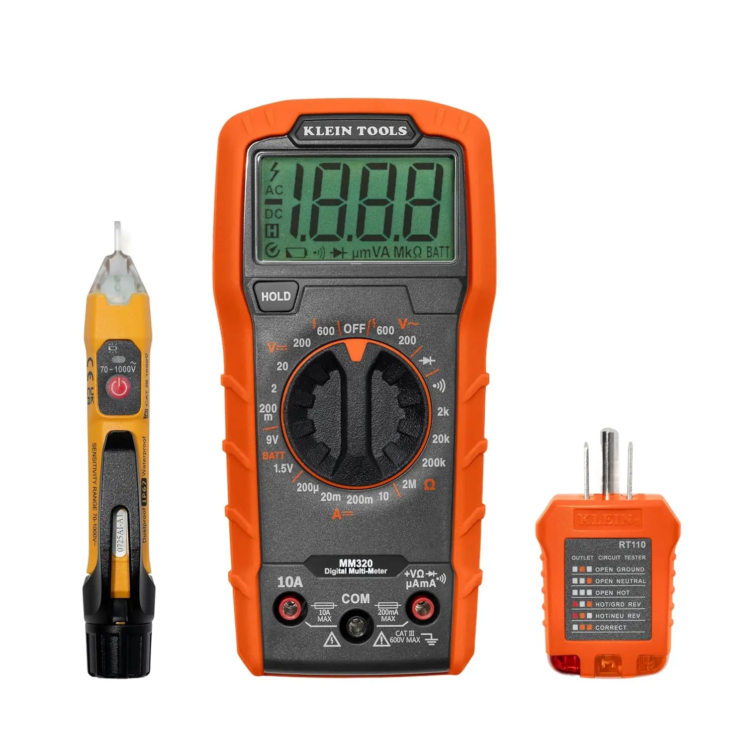69149P Electrical Test Kit with Digital Display Multimeter, Non-Contact Voltage Tester, Electrical Outlet Testing Tool, Leads + Batteries
