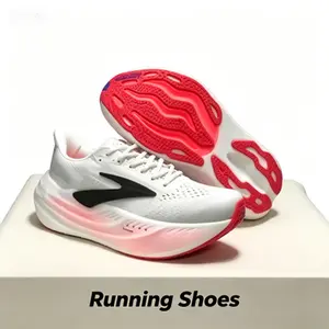 White Red Gradient Cushion Running Shoes | Breathable Mesh Lightweight Athletic Sneakers For Jogging & Daily Wear