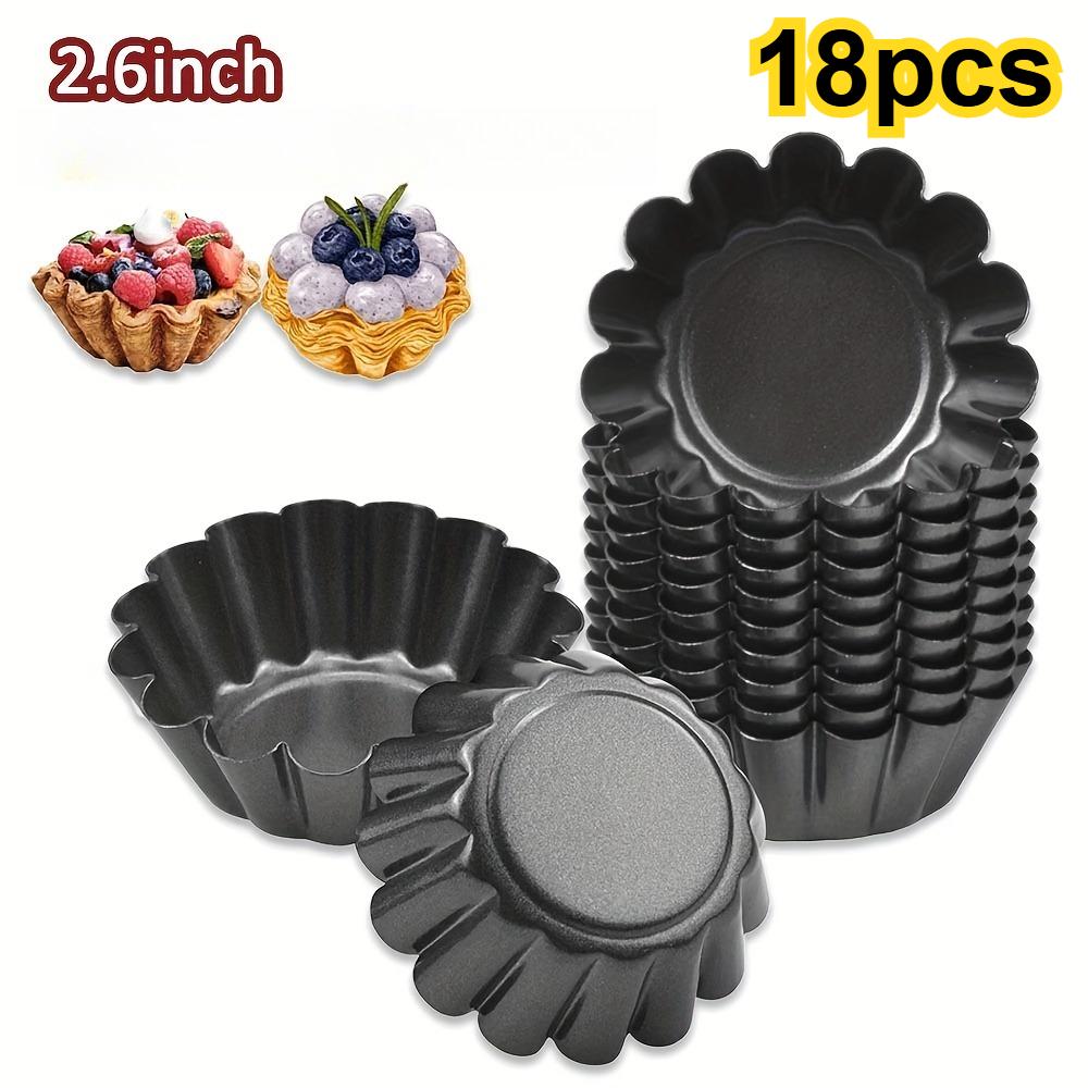 For Home Baking & Birthday Parties, Mini Dessert Baking Solution, Non-stick Carbon Steel Mini Tart Pans, Easy Release High Temp Resistant Durable, Effortlessly Handle Batch Mini Dessert Baking, 18 Pack For Home Baking & Birthday Parties, Mini Dessert Baking Solution, Non-stick Carbon Steel Mini Tart Pans, Easy Release High Temp Resistant Durable, Effortlessly Handle Batch Mini Dessert Baking, 18 Pack