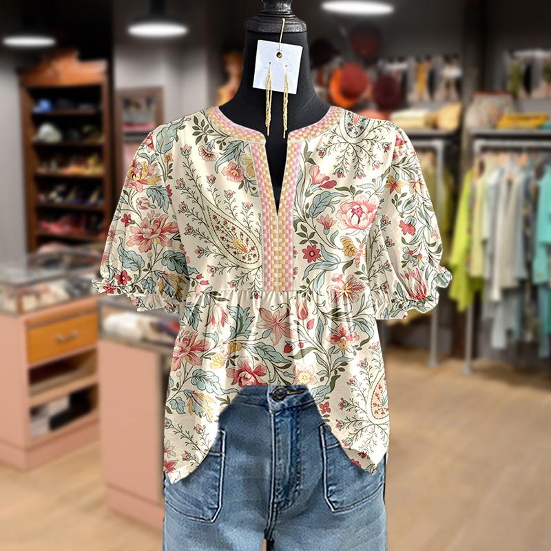 Embroidery Vintgae Floral Print Puff Sleeve Top Bohemian Womenswear Blouse Casual cute tops going tops women's summer outfits cute summer outfit Checkered Fluffy Ruffled flowy tops casual summer tops boho plus size tops Paisley Shirts Outdoorf Embroidery Vintgae Floral Print Puff Sleeve Top Bohemian Womenswear Blouse Casual cute tops going tops women's summer outfits cute summer outfit Checkered Fluffy Ruffled flowy tops casual summer tops boho plus size tops Paisley Shirts Outdoorf