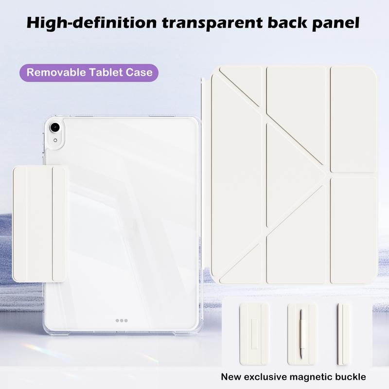 KENKE 2 in 1 Detachable Acrylic Tablet Case with Clasp, Auto Sleep/Wake Tablet Protective Cover, Tablet Casing, Tablet Accessories Compatible with iPad