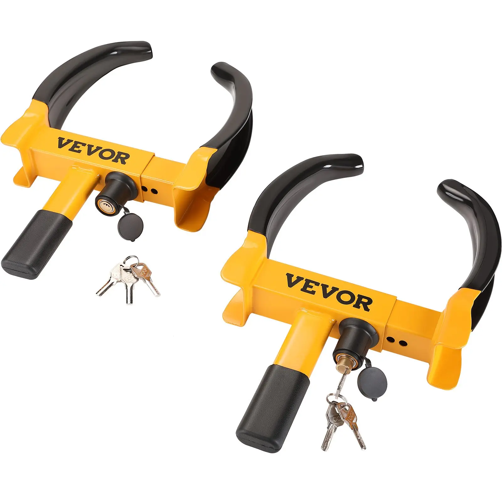 【Summerfinds】VEVOR Wheel Lock, 2 Packs Universal Wheel Clamp Lock, Adjustable Anti Theft Trailer Lock Wheel Clamp, Heavy-duty Steel Tire Lock for ATV RV SUV Car Golf Cart Boats Motorcycles, with 6 Keys