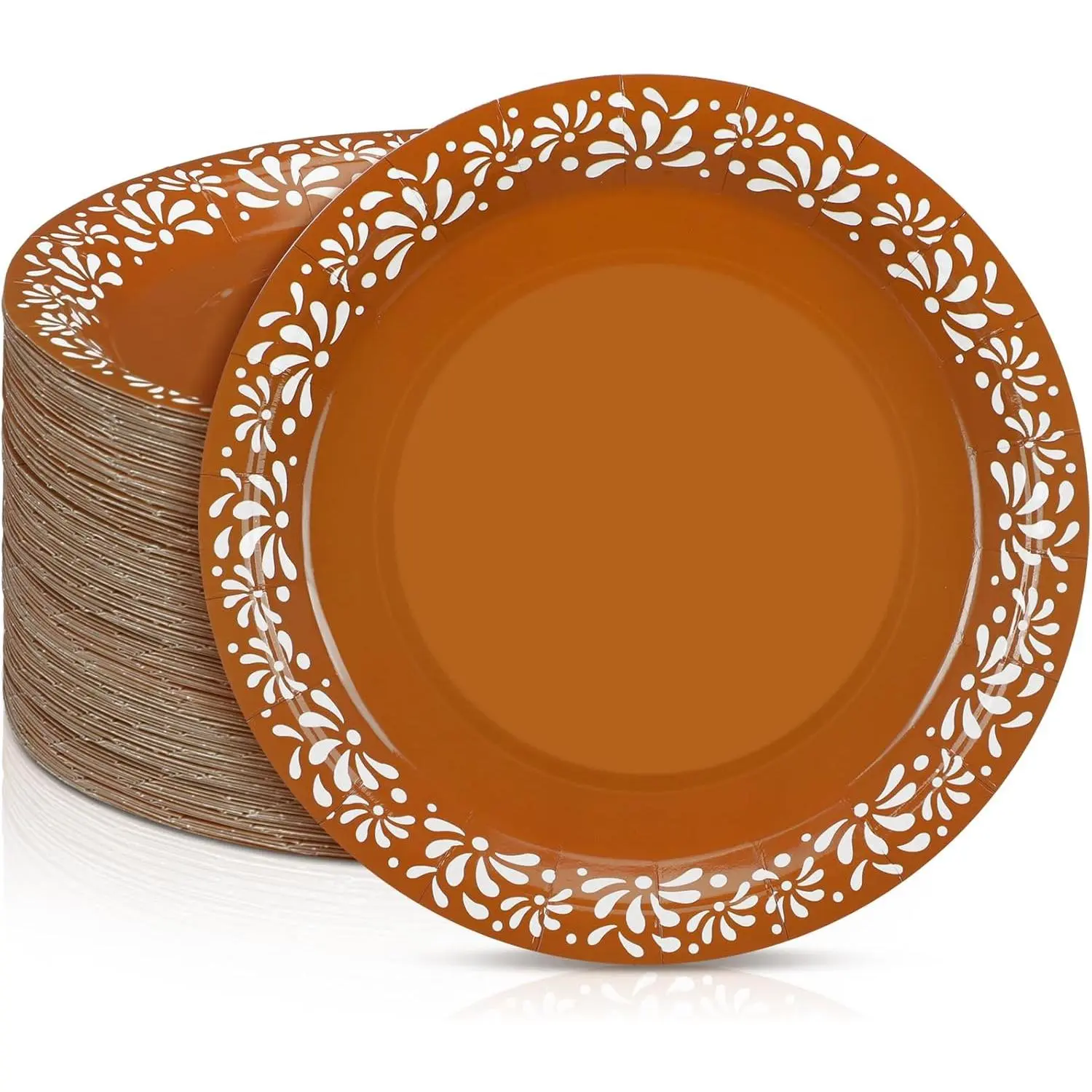 100 Pcs Cielito Lindo Plates Mexican Clay Plates Paper Plates Baby Shower Cielito Lindo Party Supplies 9 Inch Mexican Plate Terracotta Clay Pottery Cinco De Mayo Wedding Party Decoration