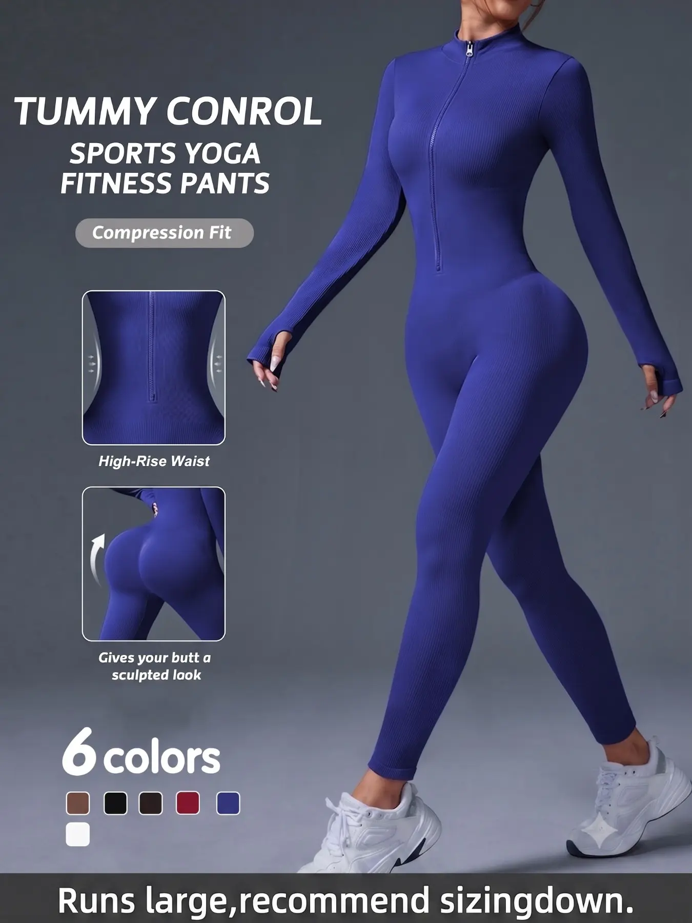 Women's Slim Fit Sports Jumpsuit, Tight Fitting Jumpsuit, Waist Tightening Design, Stylish Cut, Suitable for Indoor & Outdoor Activities, Gym Wear, Stylish Activewear, Stretchable Activewear
