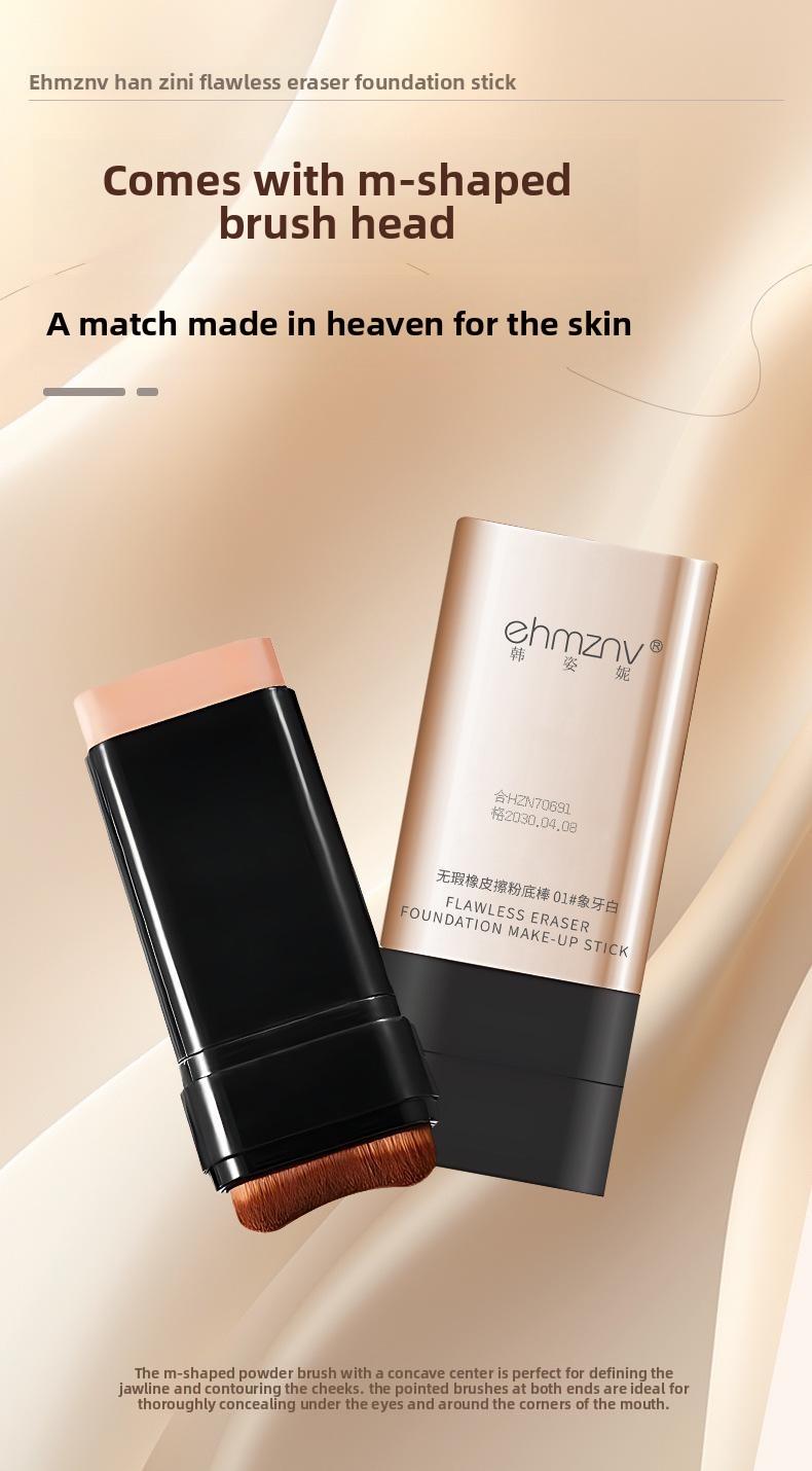 Your Face in 2 Minutes Double-Ended Foundation & Concealer Stick – One Side = Base, Other Side = Concealer, Blendable, Natural Matte, No Caking