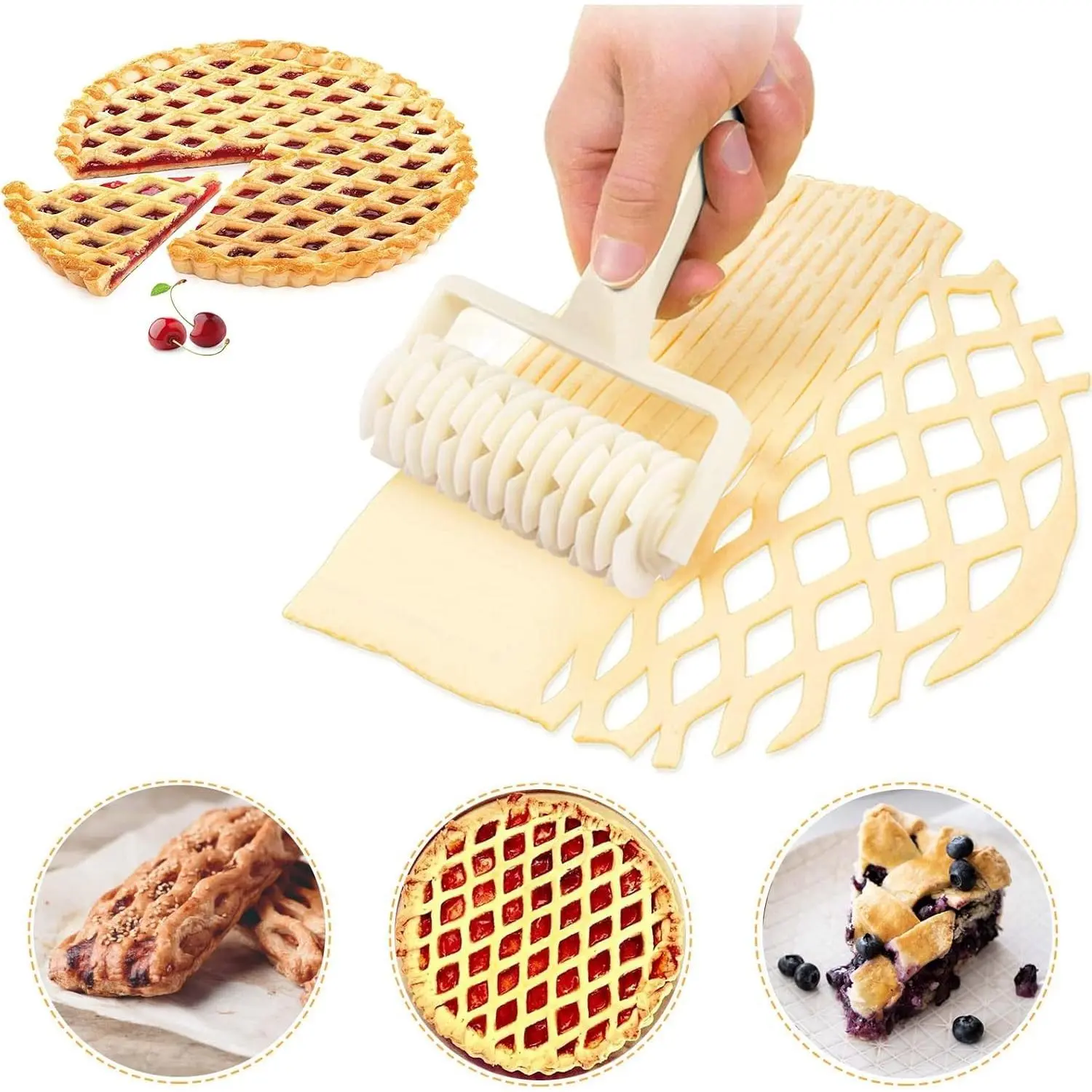 Lattice Roller Cutter Time-Saver Baking Pastry Tool