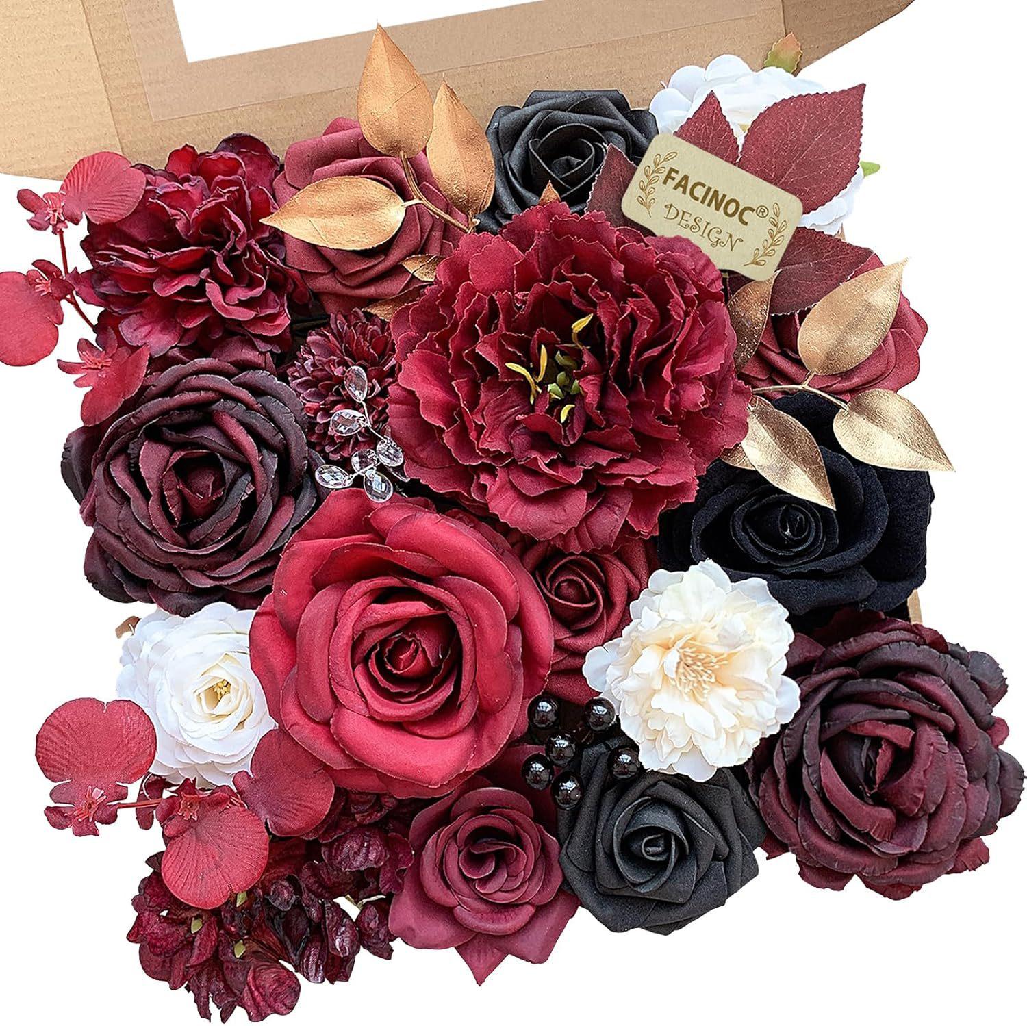 Aesthetic DIY Faux Rose Box Set| Real-Touch Artificial Flowers with Stems for Wedding Bouquets & Centerpieces| Romantic Forever Valentine's & Birthday Gift| Spring Home Decor