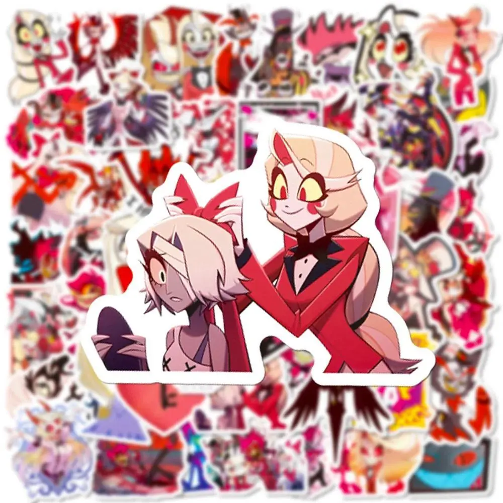 10/30/50pcs Funny Anime HELLUVA BOSS Stickers Decals DIY Stationery Phone Luggage Helmet Car Cute Cartoon Waterproof Sticker Toy