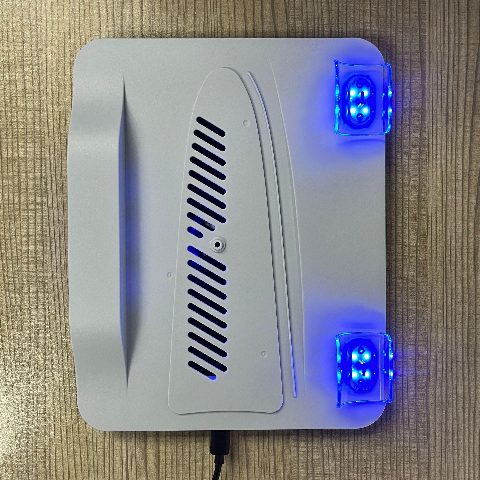 MOBIBLOOM Compatible PS5/PS5 Slim/PS5 Pro Multifunction Cooling Fan Base Stand, Charging Station for PS5 Gaming Controller, Blue Light, Game Accessory with Battery Protection Function