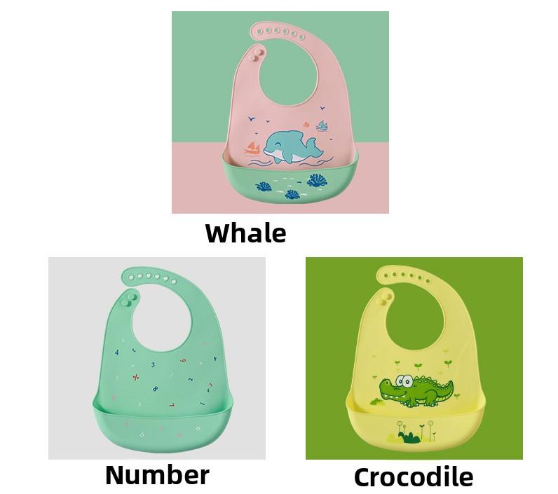 Food Grade Silicone Baby Bib, Ultra Soft Waterproof Feeding Bib for Toddlers