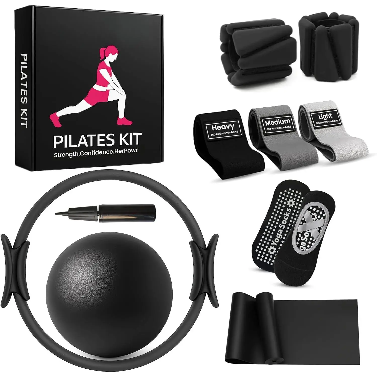 Pilates Kit with Weights, Pilates Kit with Ankle Wrist Weights, Pilates Set, At  Pilates Kit, Pilates Sets for Women, Pilates Essential kit, Pilates Accessories, Pilates Workout Sets