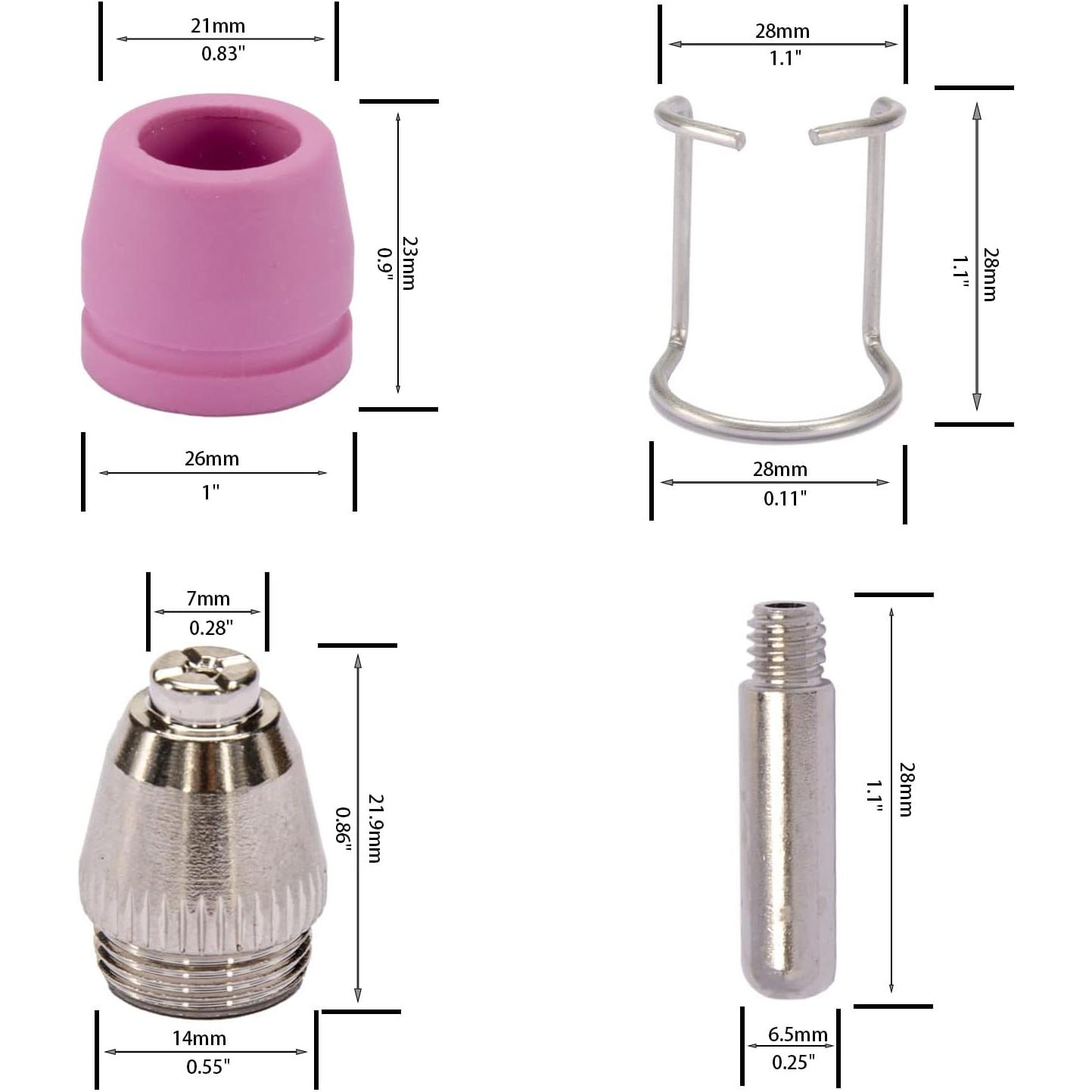 SG-55 AG-60 WSD-60 Plasma    Tip Nozzles Consumables Kit, .045'' 50 count (AG60)